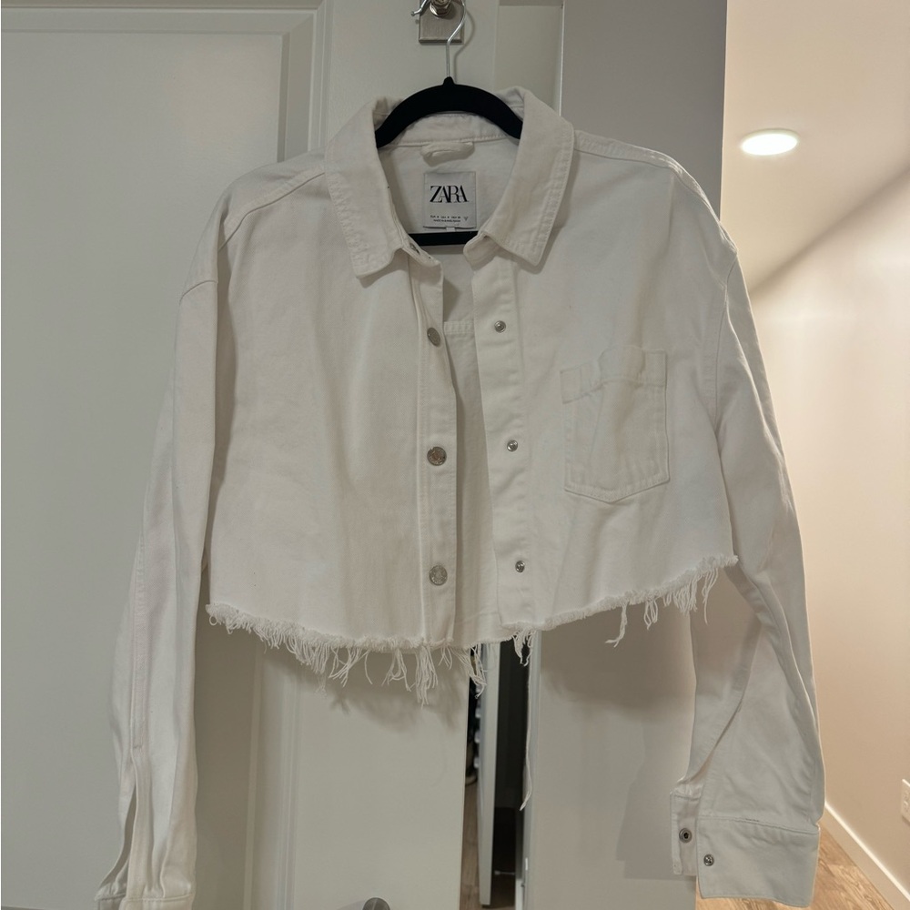 Zara white denim jacket